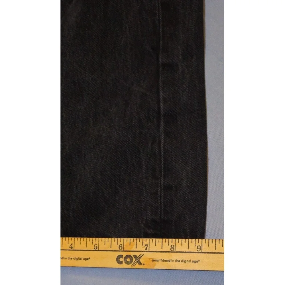 VTG Levi Jeans Mens 36x30 Black Denim Button Fly 501 Red Tab Weathering‎